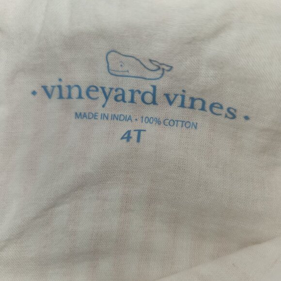 Vineyard Vines Girls 4T Pink & White Striped Sleeveless Scallop Hem Dress 2396 - Picture 5 of 6